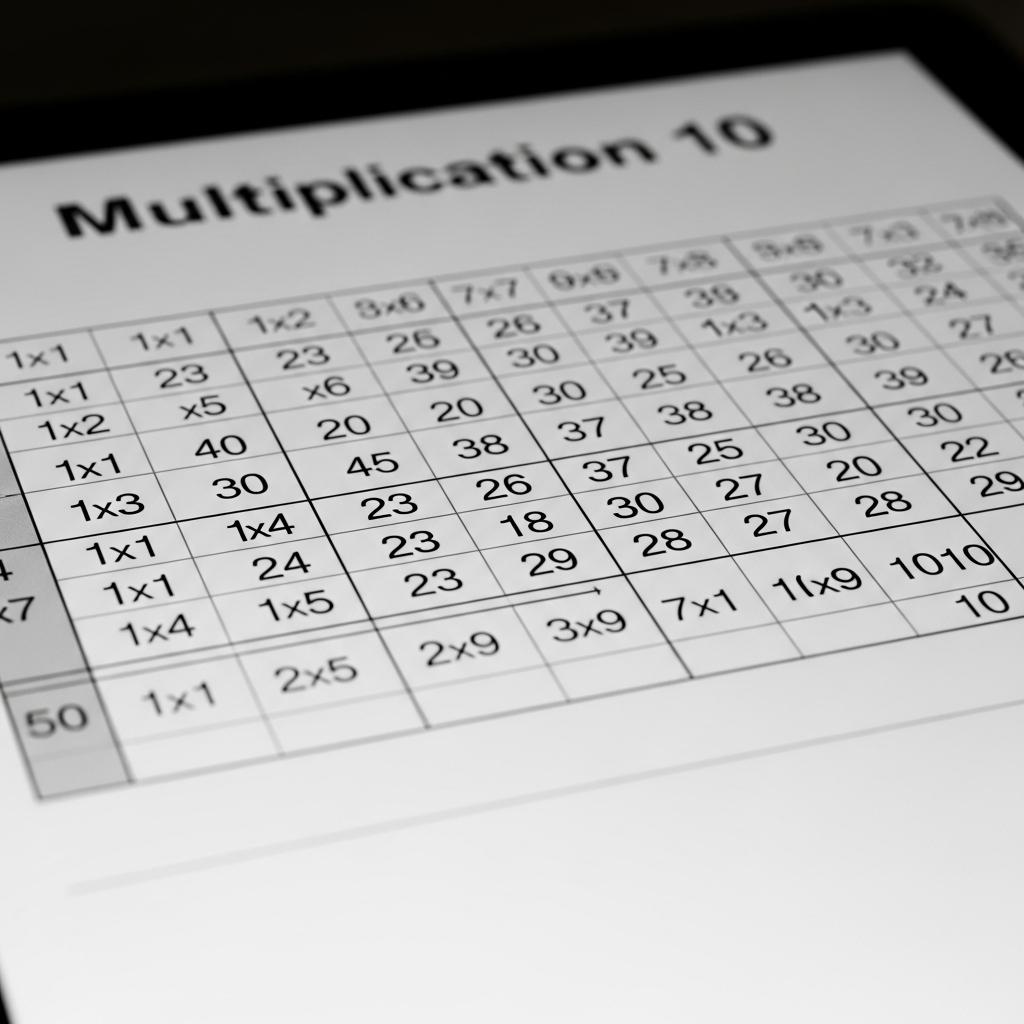 Tabuada do 1 ao 10 Completa para Estudar