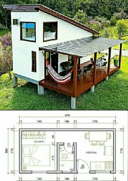 Tiny House Cabin Design with Floor Plan and Measurements | Cabanas minúsculas, Projetos de casas populares, Construção de casas baratas
